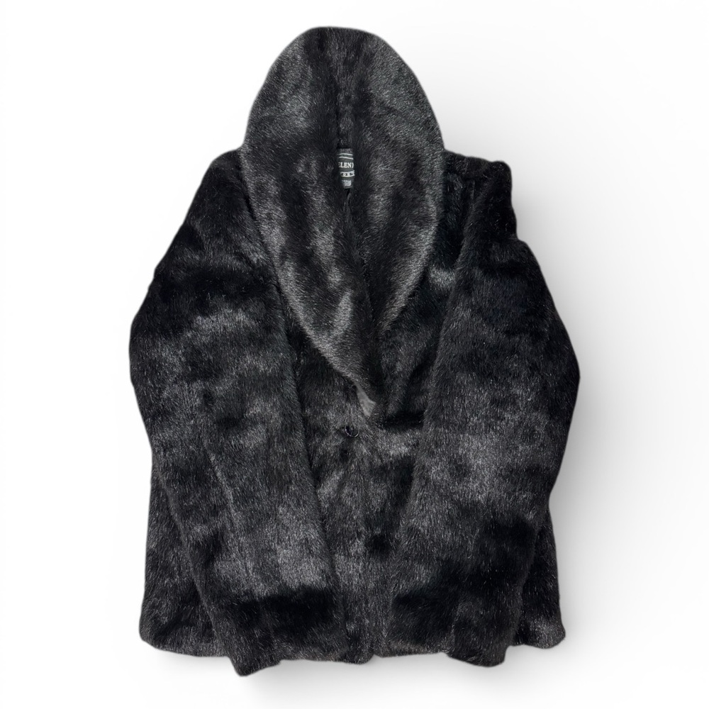 Vintage Black Faux Fur Coat